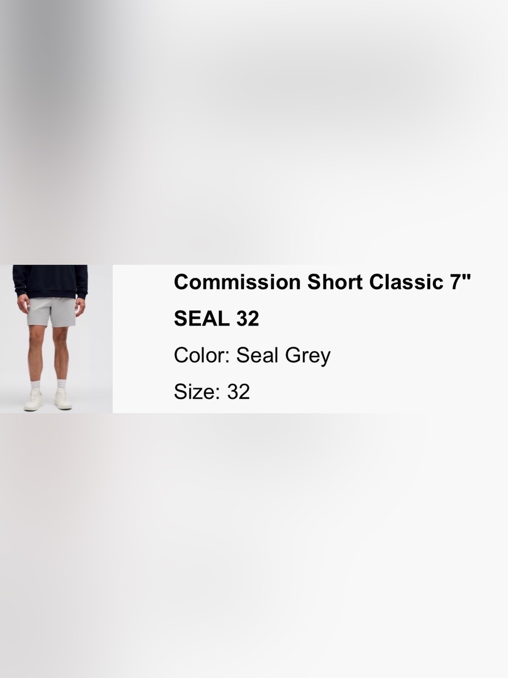 Lululemon Men's Light Gray Flat Front Shorts, Waist 32”, 7” inseam - Picture 3 of 4